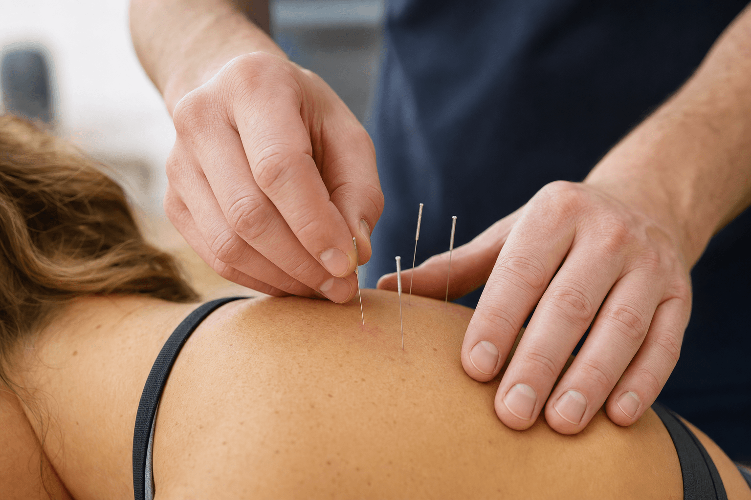 Dry needling for Fort Collins patients — close-up of treatment at Windsor clinic