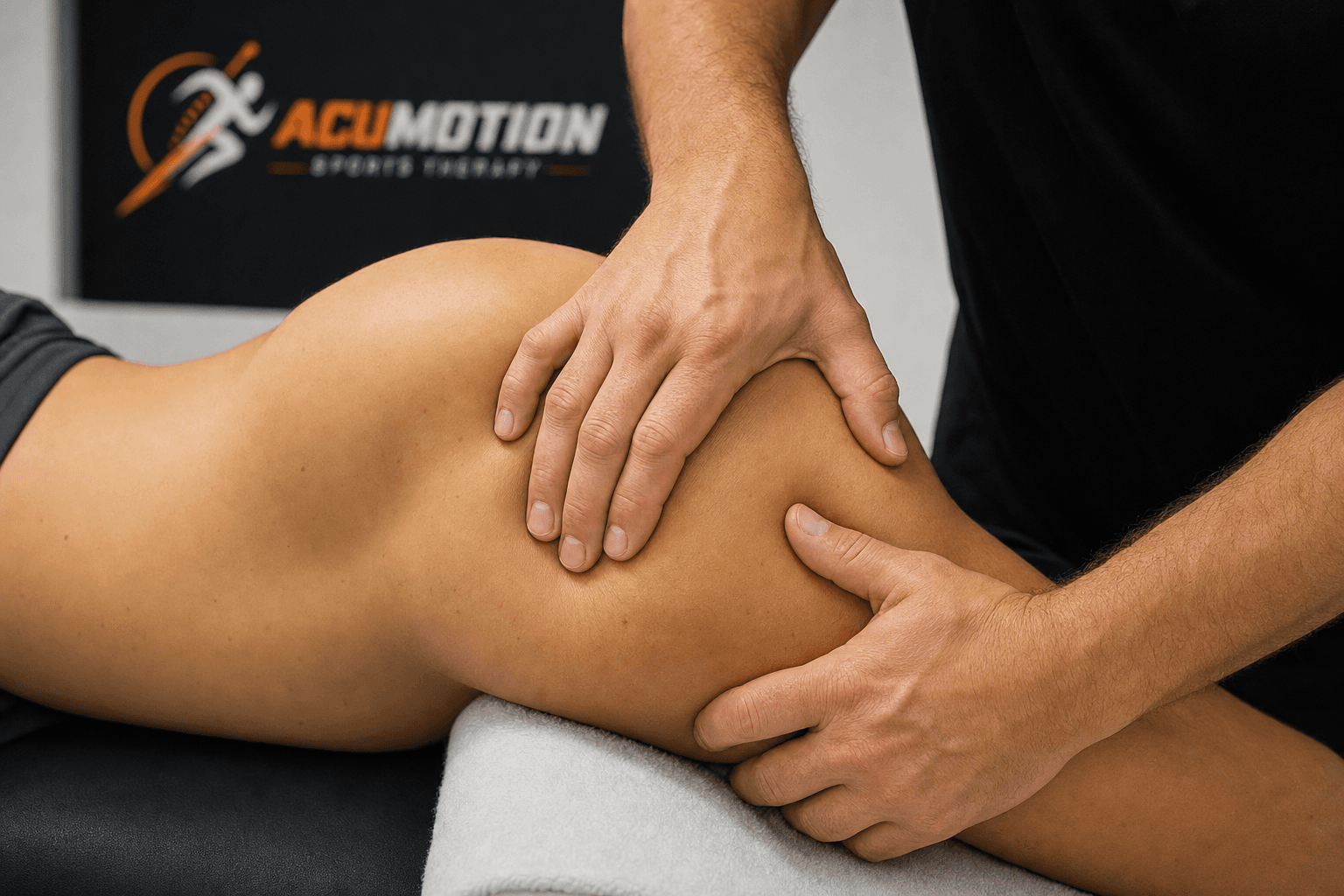 Myofascial release and manual therapy on patient's shoulder — hands-on body work