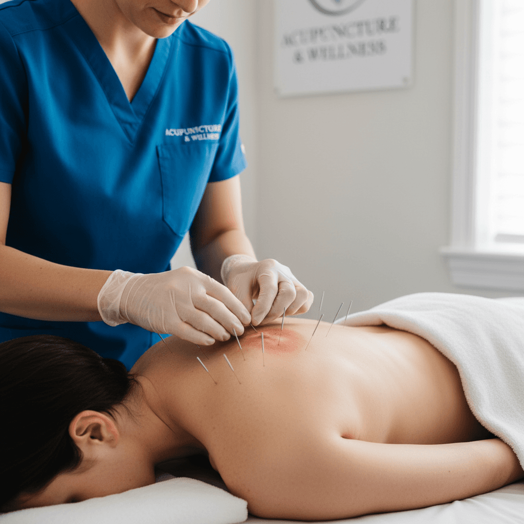 Acupuncture dry needling for trigger point release in back