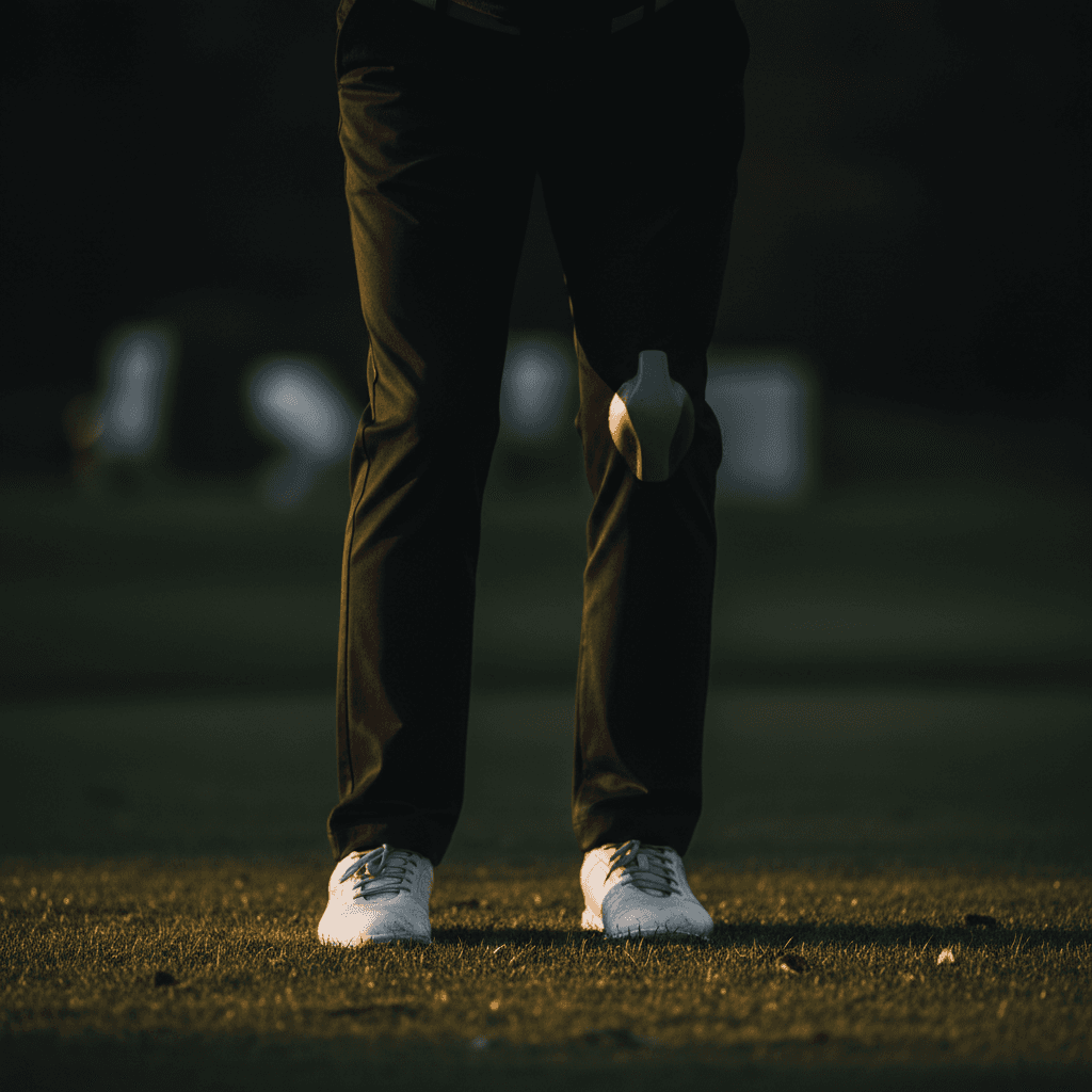 Golfer's knee positioning in address stance