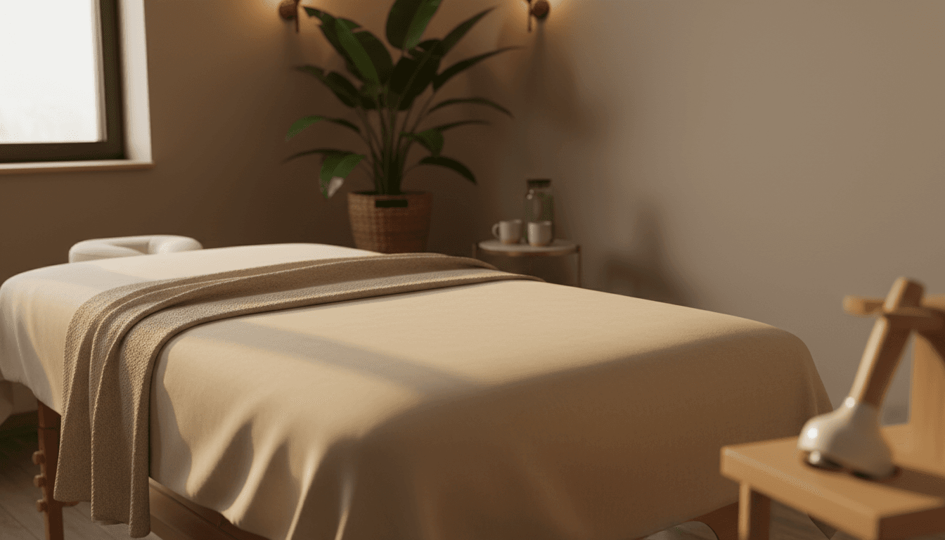 Comfortable, professionally equipped treatment room ready for a patient session