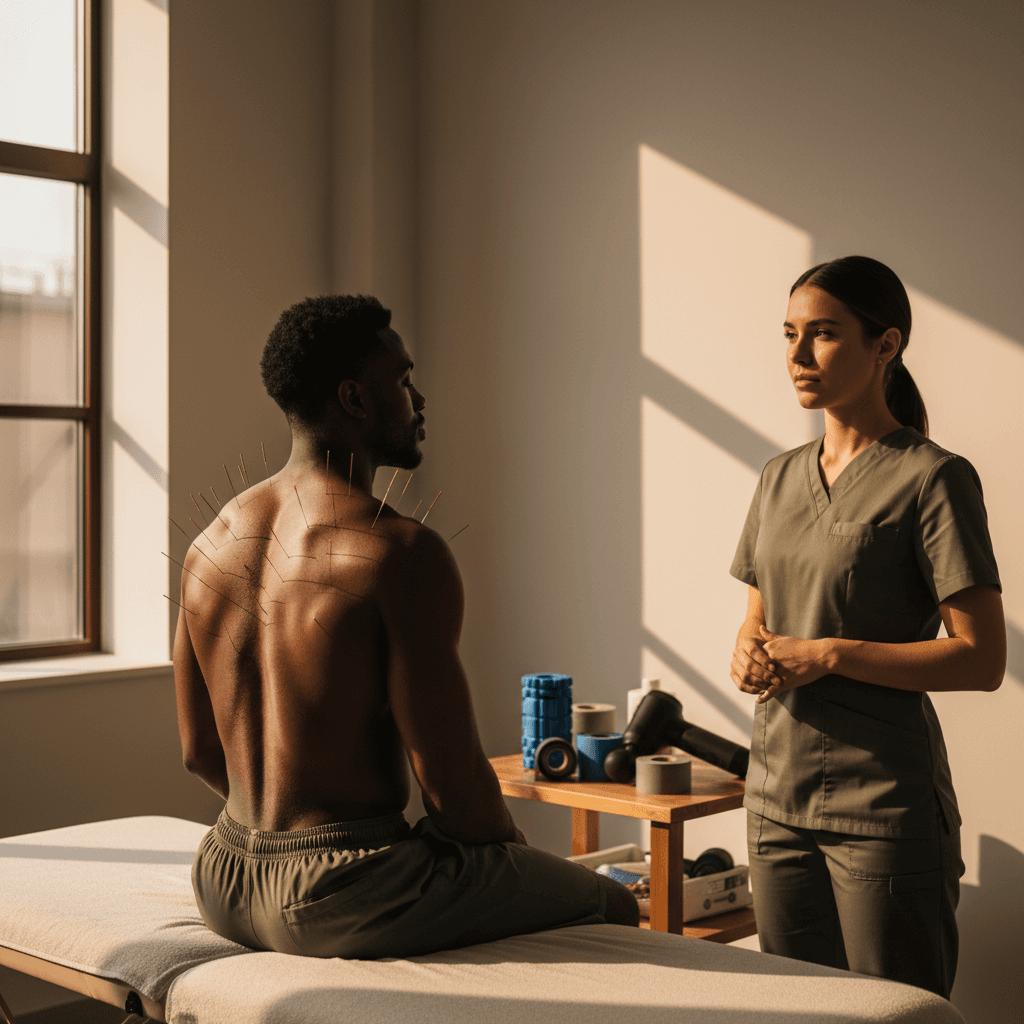 Sports acupuncture treatment for athlete recovery