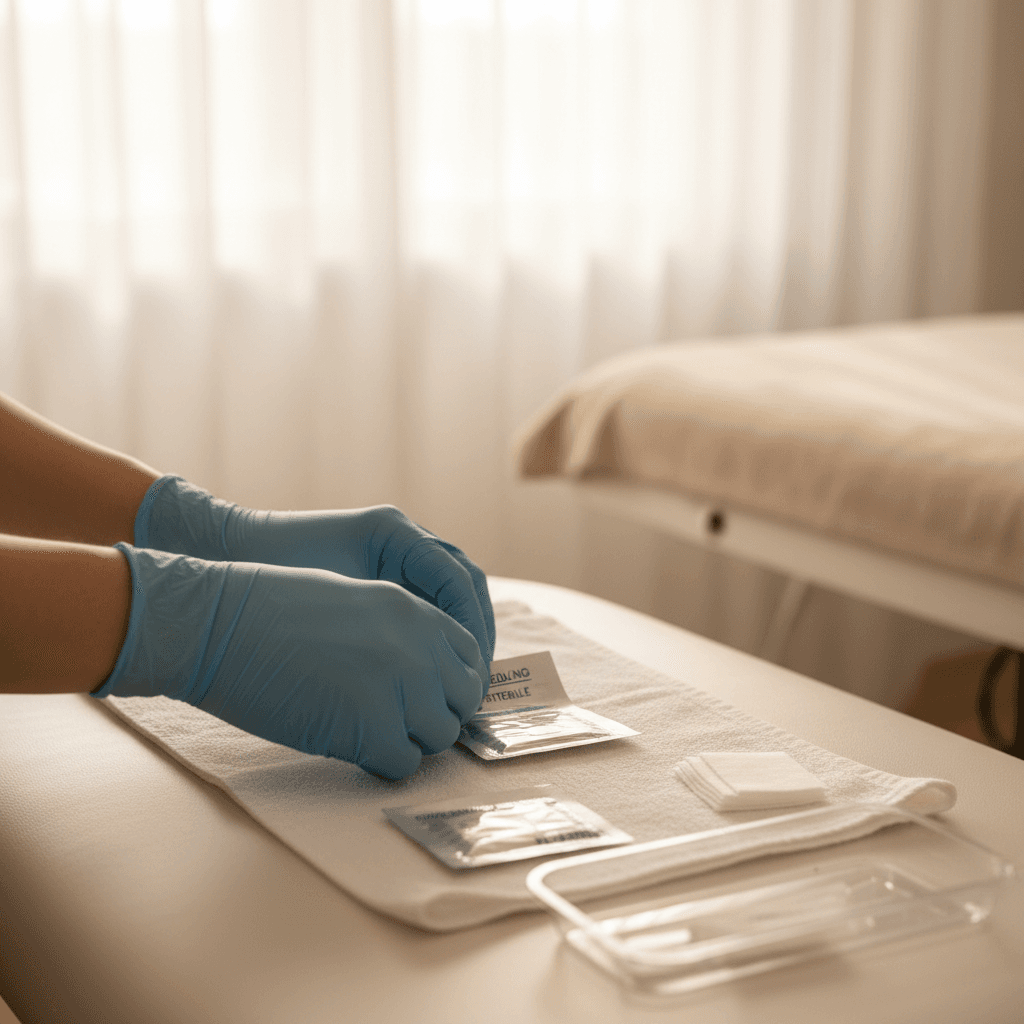 Dry needling treatment setup