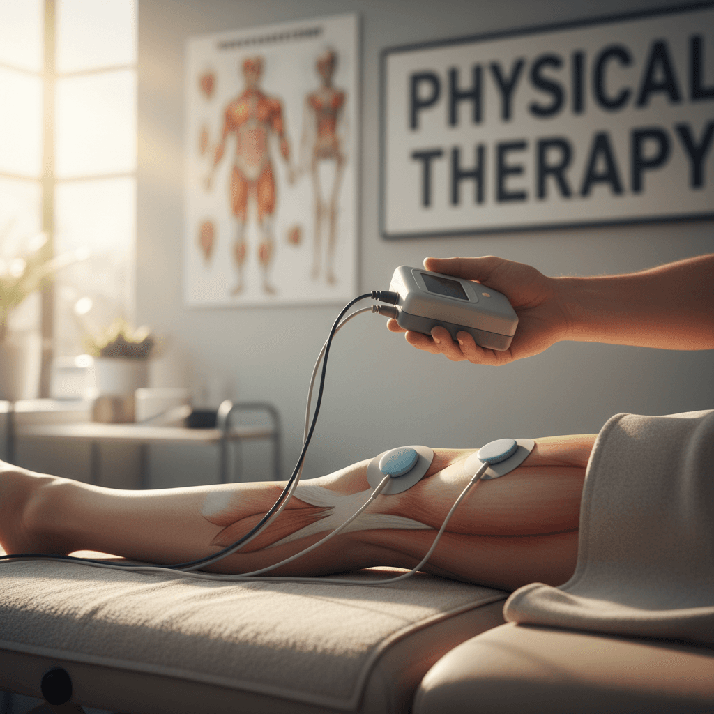 Motor point therapy on leg