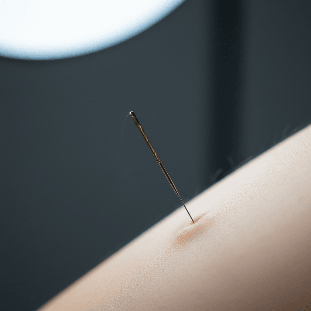 Dry needling treatment on leg