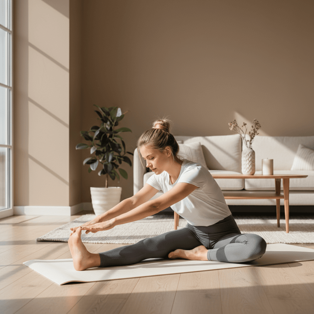 Patient performing recommended home exercises