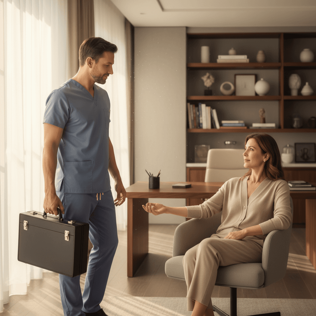 Acupuncturist bringing premium care to client's home