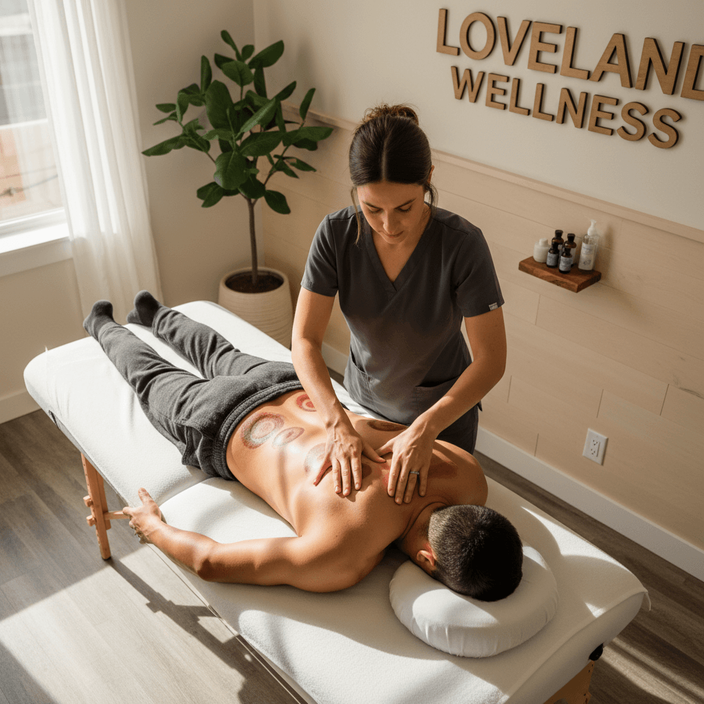 Manual therapy and cupping treatment session