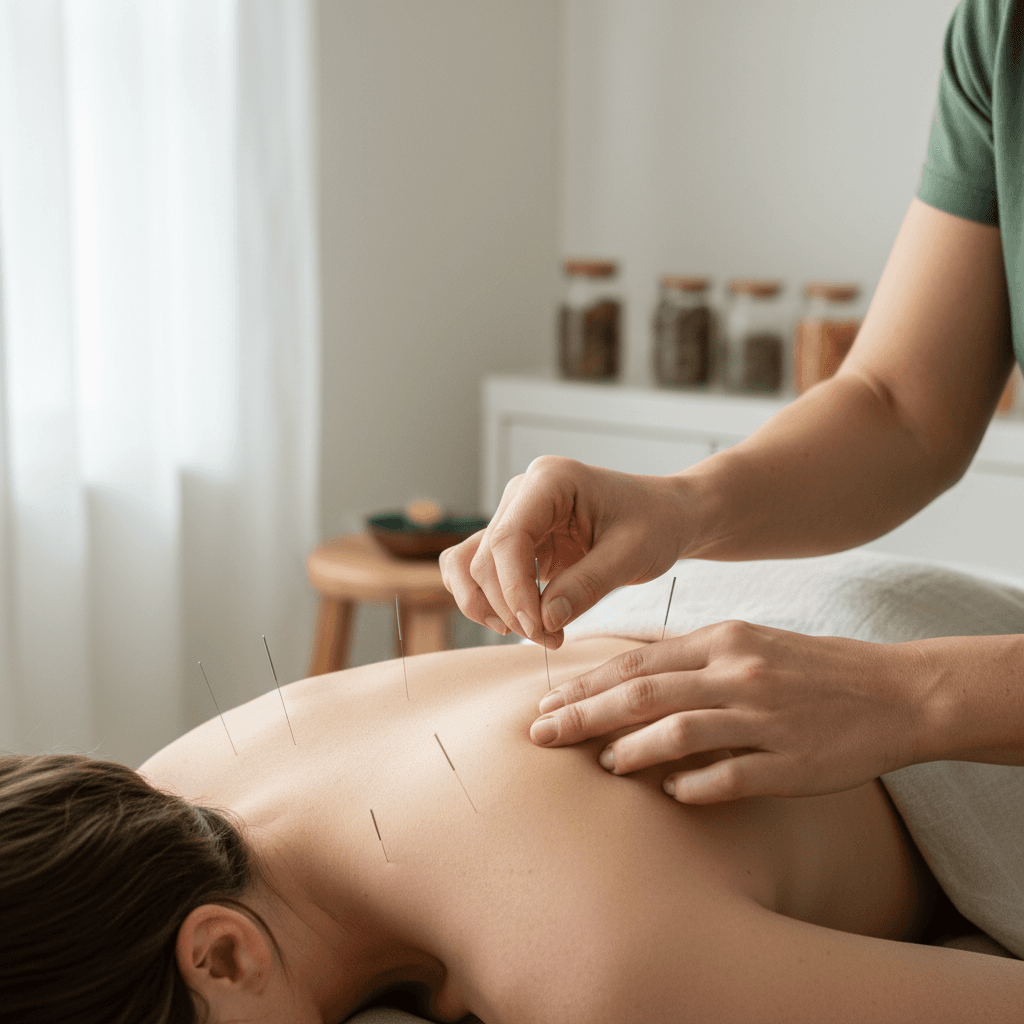 Dr. Geno performing motor point dry needling treatment with precision placement
